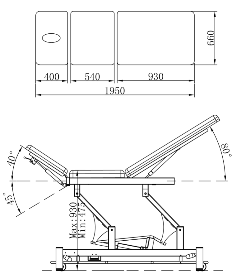 YA-ET302D Electric Medical Treatment Table