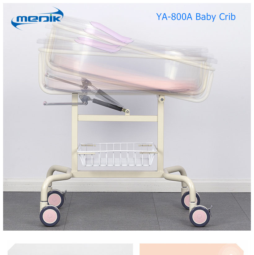 YA-800A Transparent Basin Baby Hospital Bassinet With Storage Unit For Infant