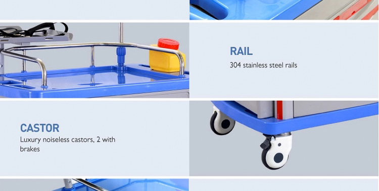 Model YA-ET75001A Medical Emergency Trolley