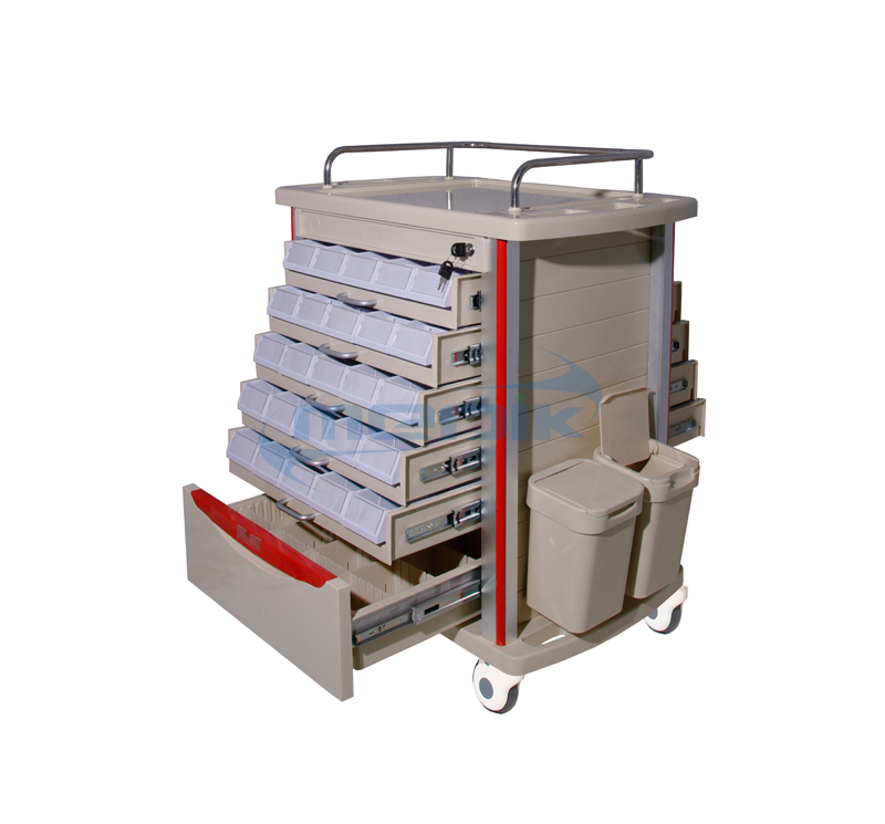  Model YA-MT85002A Medication Trolley Double Side Tryers