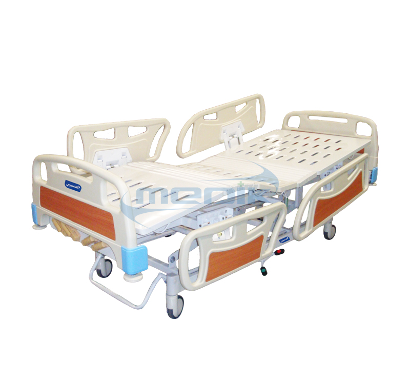 Lux 5 Functions Manual Hospital Bed With Abs Railing And Central Locking