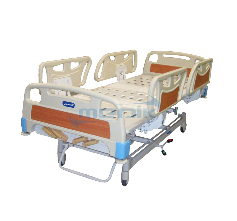 Lux 5 Functions Manual Hospital Bed With Abs Railing And Central Locking