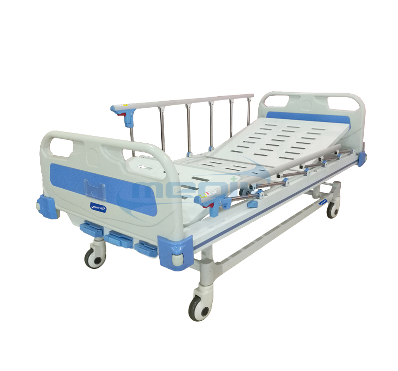 Three Function Manual Hospital Bed With Central Locking Three crank 