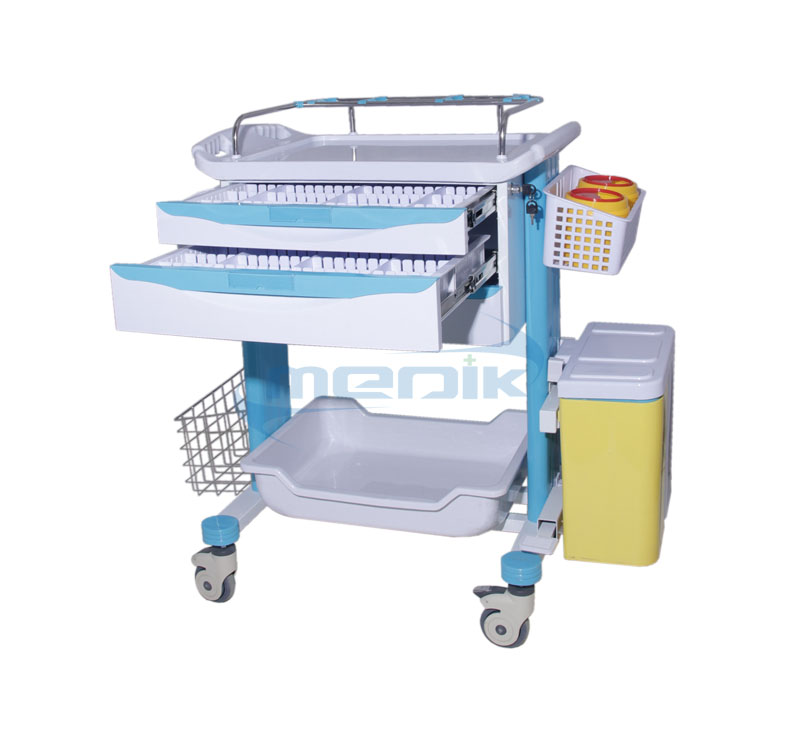 YA-CT78023D ABS Medical Crash Cart Medicine Trolley