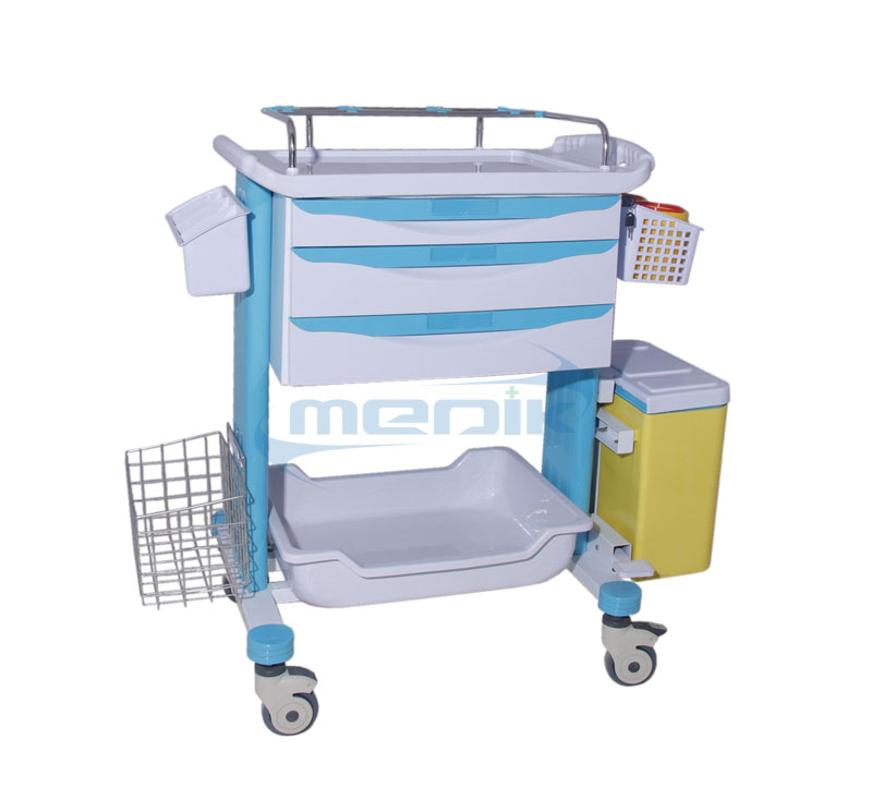 YA-CT78023D ABS Medical Crash Cart Medicine Trolley