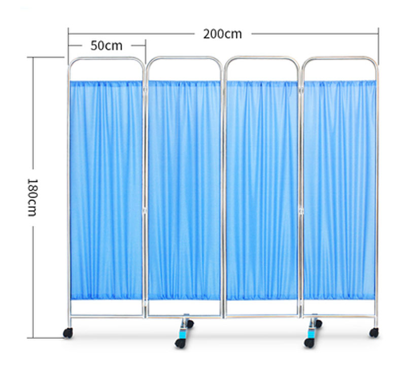 YA-HS001 Hospital Folding Stainless Steel 3-Part Ward Screen