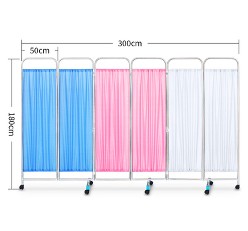 YA-HS001 Hospital Folding Stainless Steel 3-Part Ward Screen