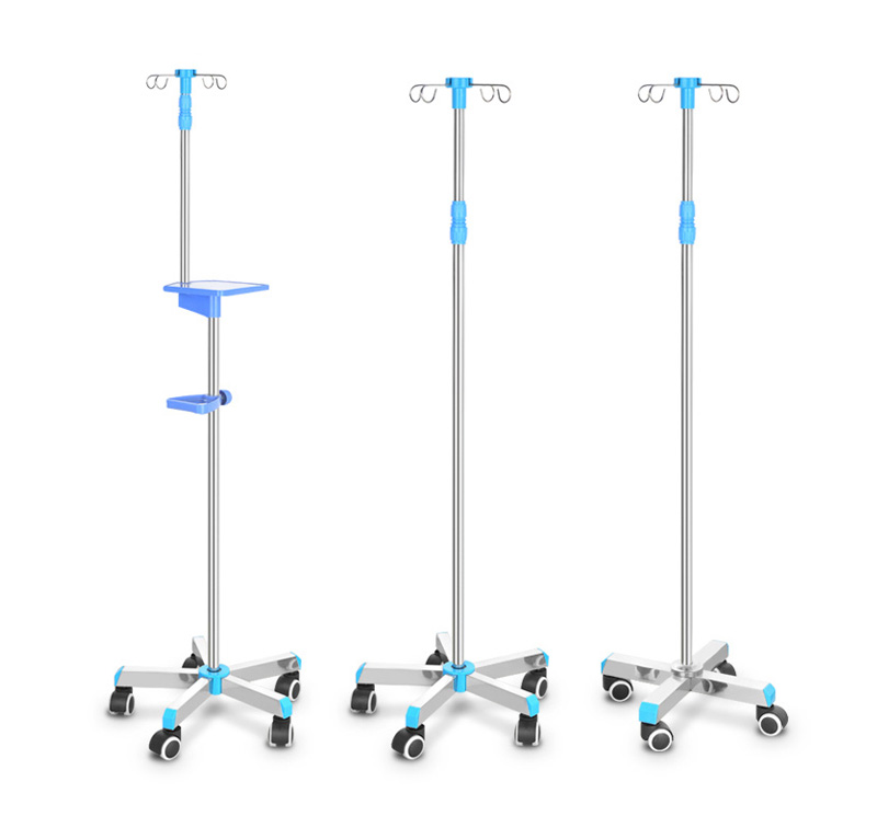 YA-IV01 Stainless Steel IV Stand With Castors For Hospital