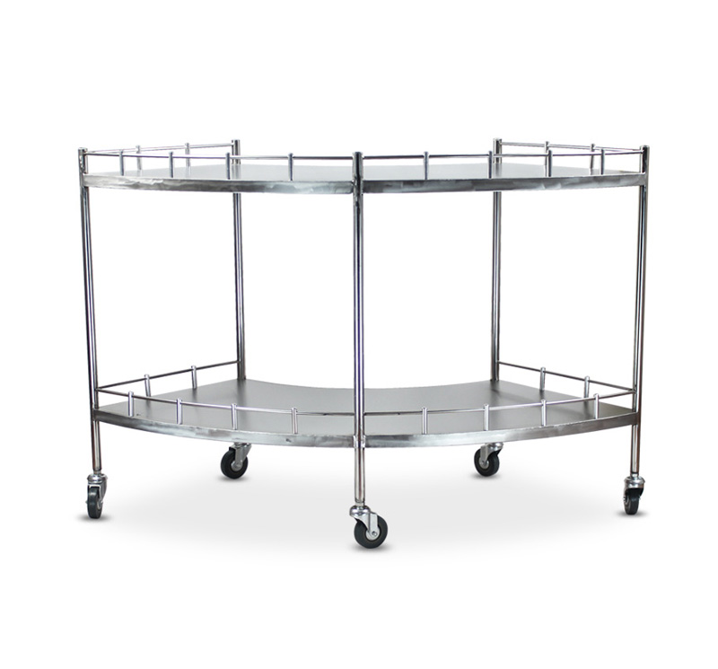 YA-006 Medical SS 304 Fan Shape Instrument Trolley With Casters