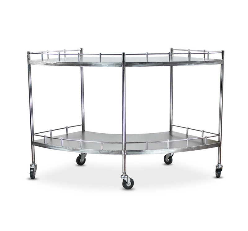 MK-S02 Medical SS 304 Fan Shape Instrument Trolley With Casters