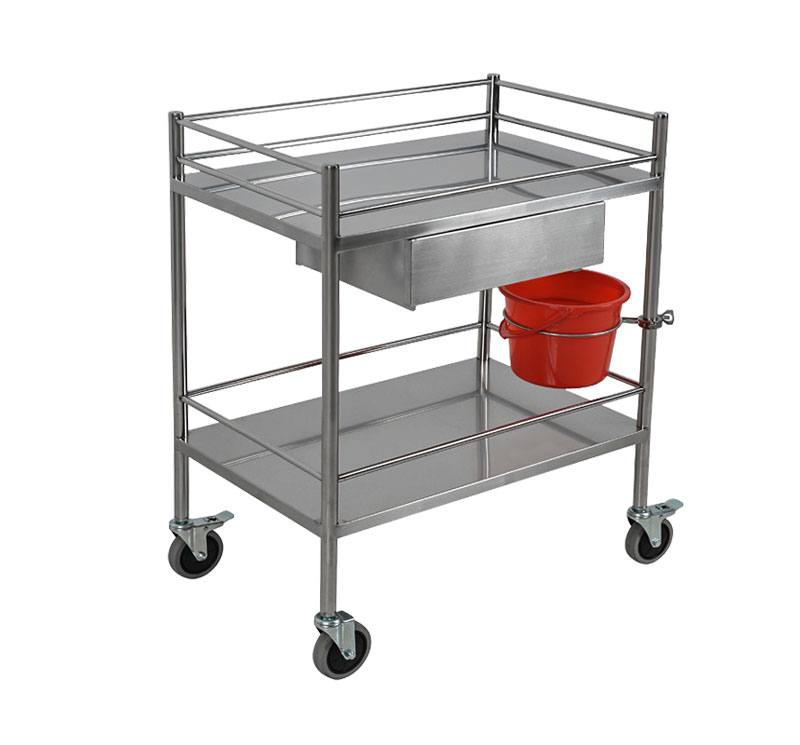 MK-S04 Stainless Steel Hospital Dressing Trolley With Drawer