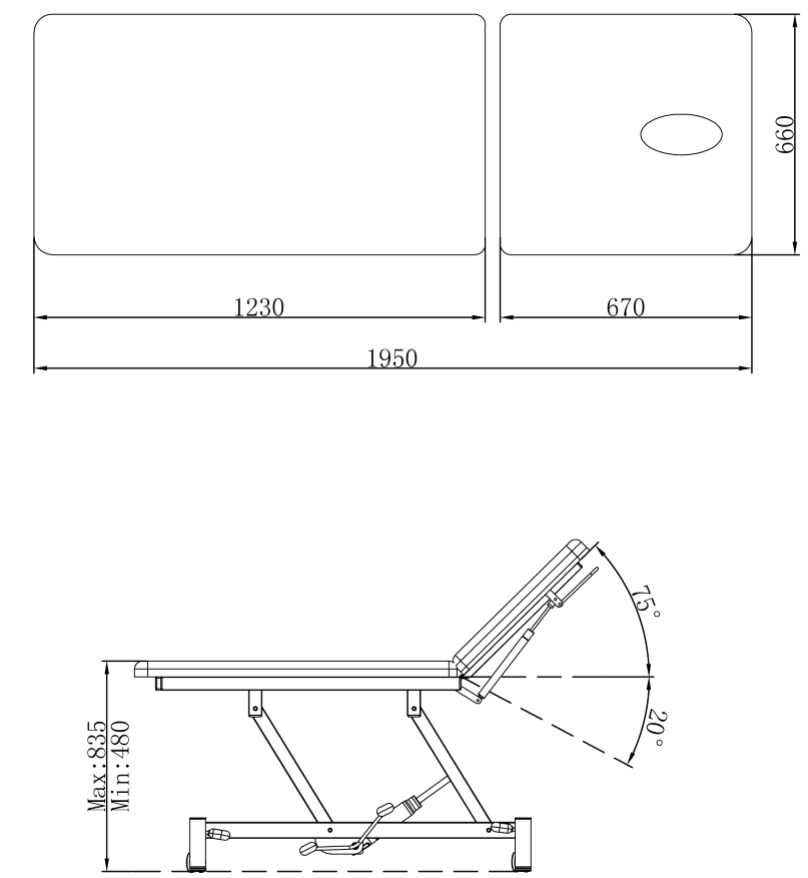 YA-ET301H Hydraulic Medical Exam Table