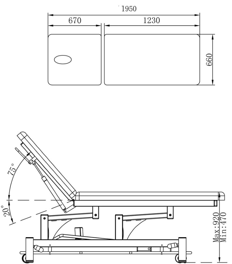 YA-ET301D Electric Hospital Examination Table