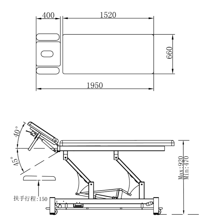 YA-ET306D Electric Hospital Examination Table