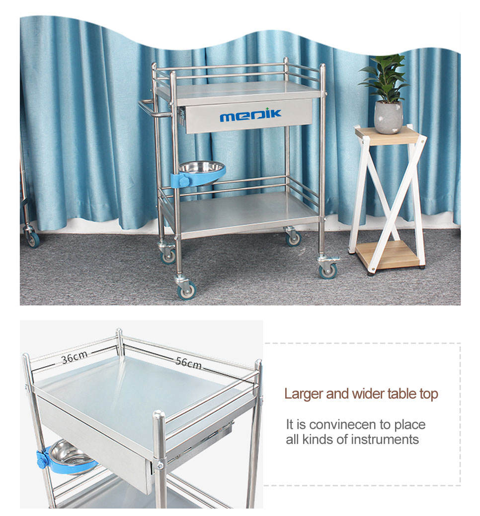 YA-009 Stainless Steel Medical Trolley For Clinics