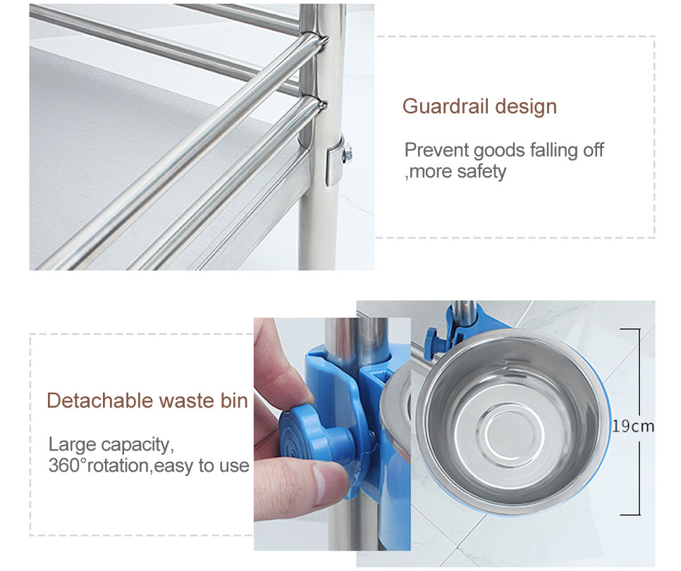 YA-009 Stainless Steel Medical Trolley For Clinics