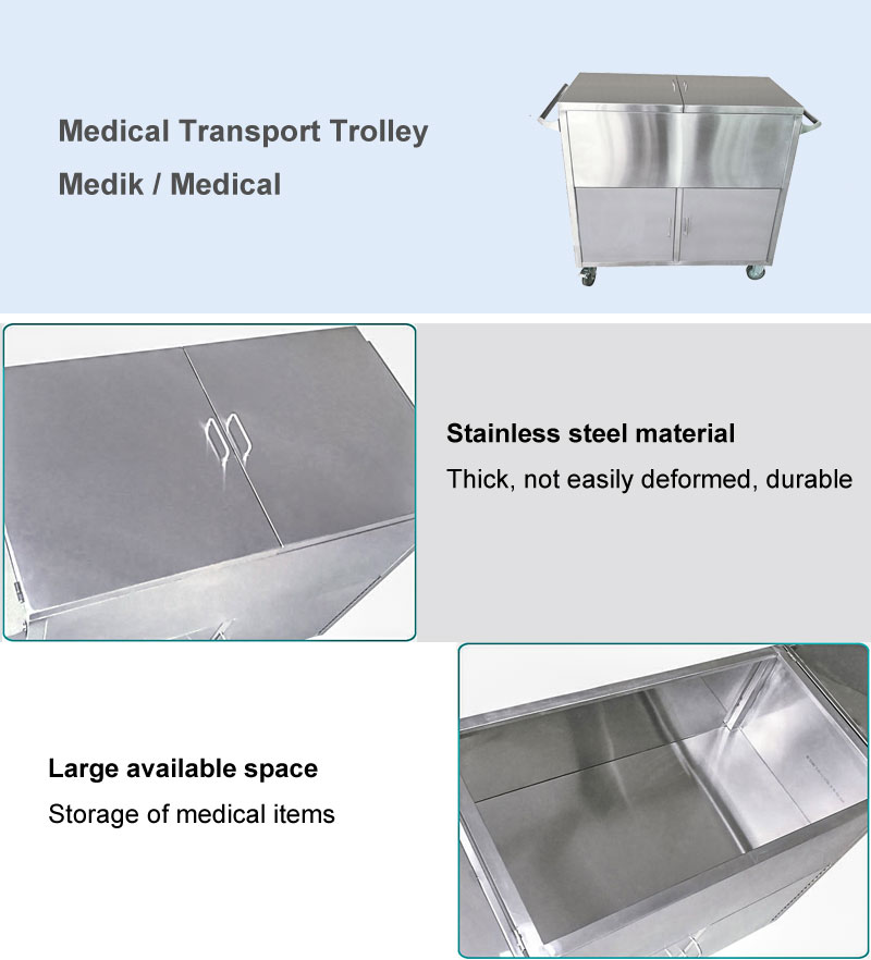 YA-ST02 Two Door Stainless Steel Case Carts For Medical CSSD