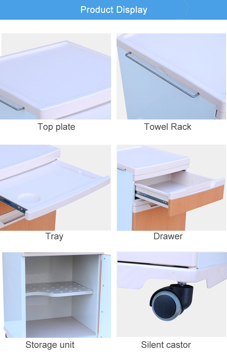 YA-B03 ABS Hospital Bedside Cabinet With Lock