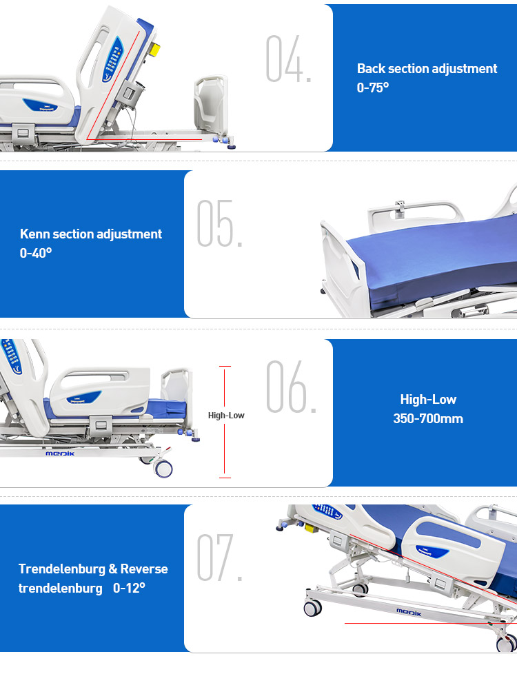 YA-D5-11 Electric hospital bed 5 functions with CPR Function