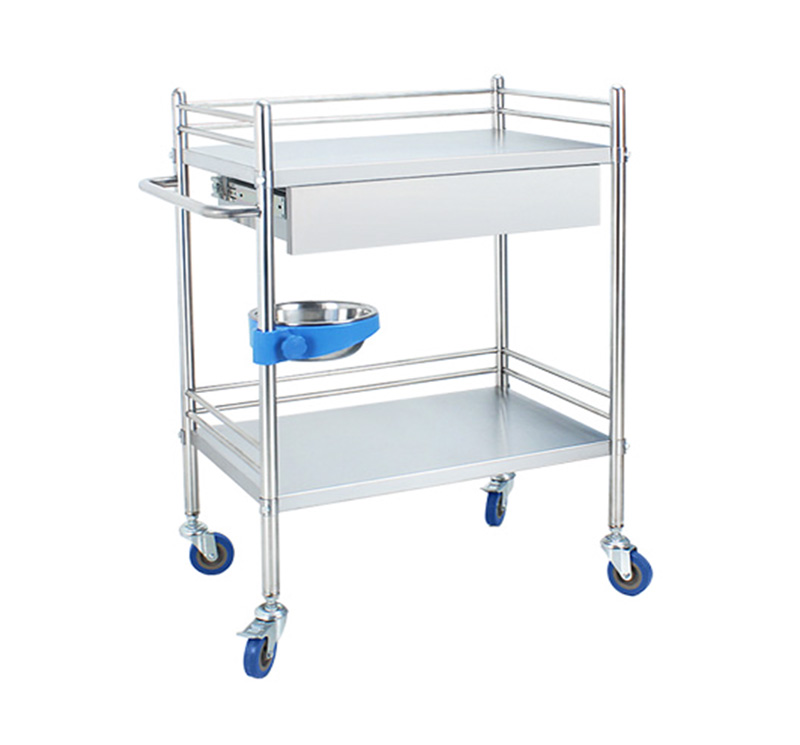 MK-S08 Stainless Steel Medical Dressing Trolley