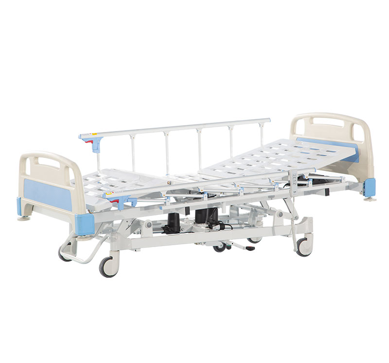 Electric hospital bed with central locking steer function