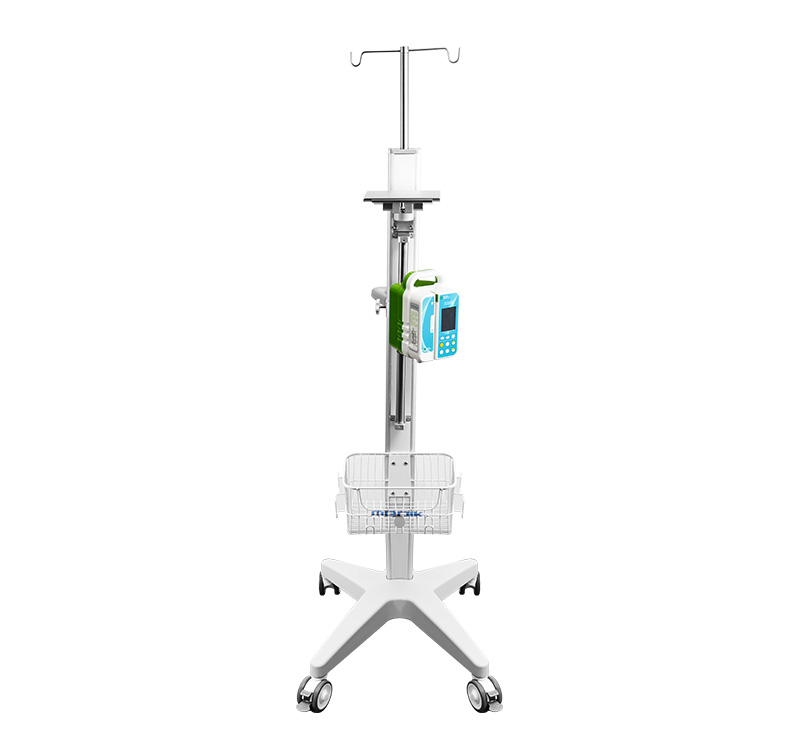 IV Pole with Wheels, Stainless Steel IV Stand Poles Portable Infusion Stand  IV Bag Holder with 2 Hooks for Hospital and Home, Adjustable Height