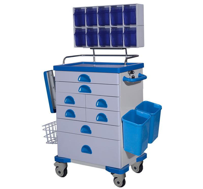 MK-C02 Medical Lockable Metal Anesthesia Trolley 