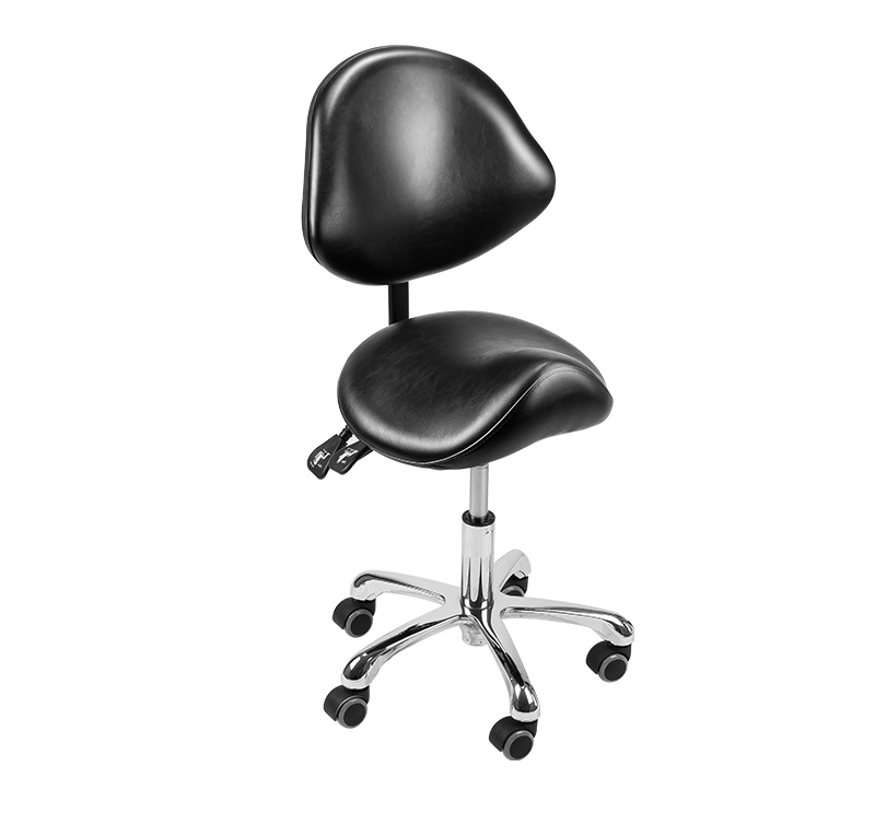 YA-S06 Ergonomic Adjustable Tilt Saddle Doctor Stool With Back Support