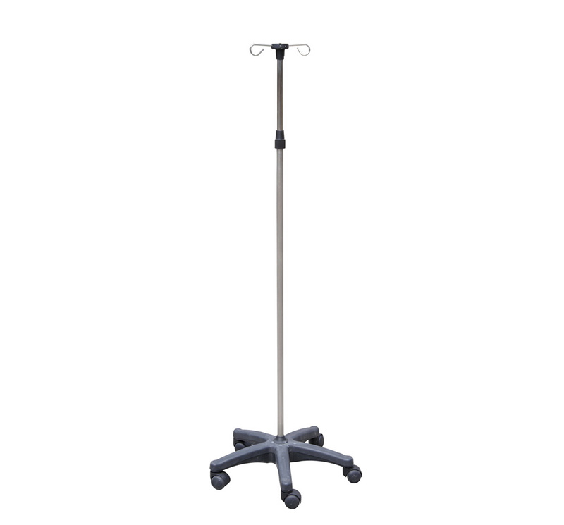 MK-IS01 Stainless Steel Medical IV Pole Stand With Five Leg