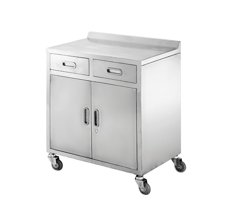 Stainless Steel Anesthesia Trolley With Drawers And Cabinet