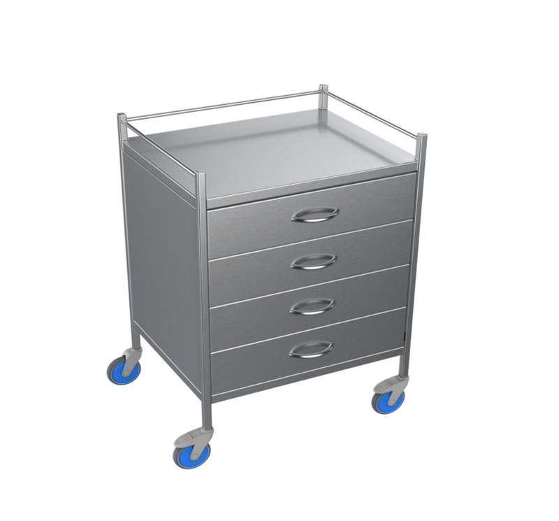 MK-S27 Stainless Steel Resuscitation Trolley With Castors