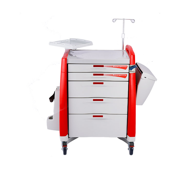 MK-P01 Red Color Medical Crash Cart on Wheels