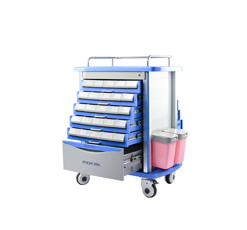 MK-P11 Medication Trolley Double Side Tryers