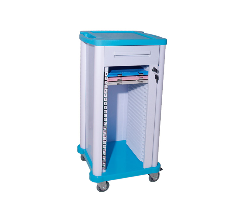 MK-P14 Medical Patient Record Trolley Plastic Material
