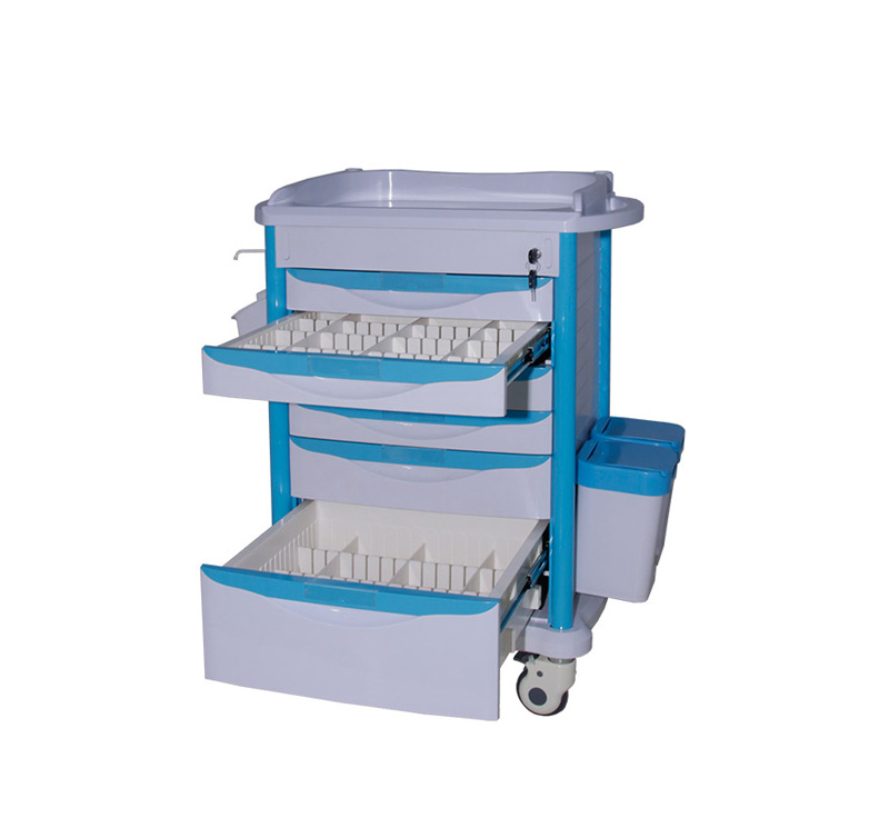 MK-P10 Mobile ABS Hospital Medicine Trolley With Drawers