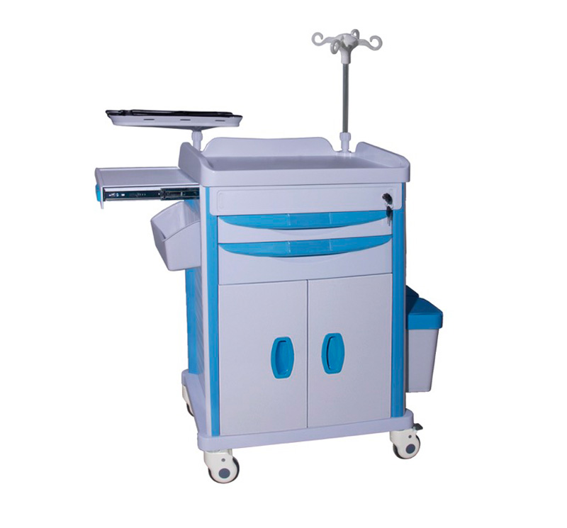 MK-P21 ABS Hospital Emergency Cart Trolley With Lock