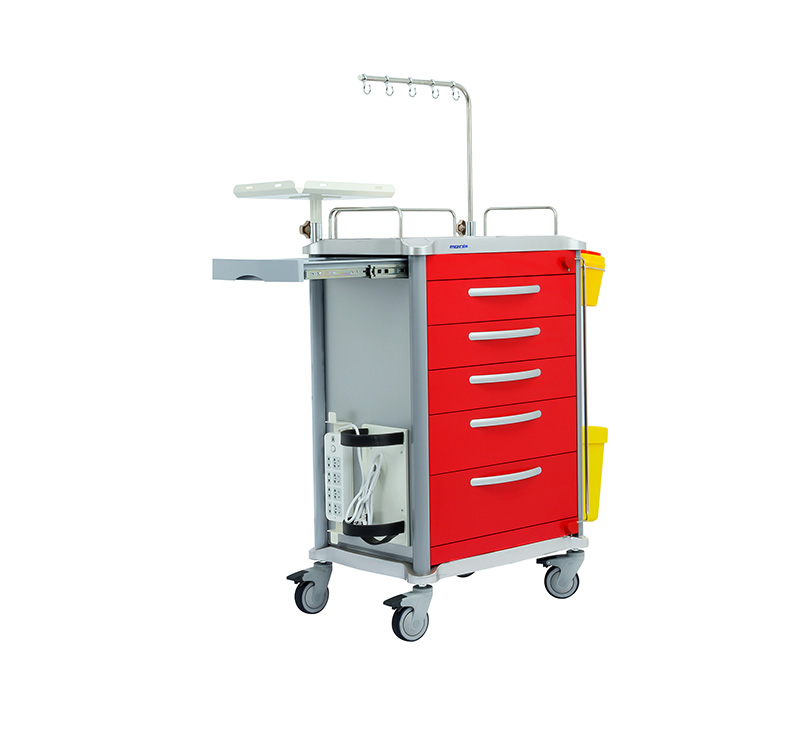 MK-C01 Metal Emergency Cart With Five Drawers