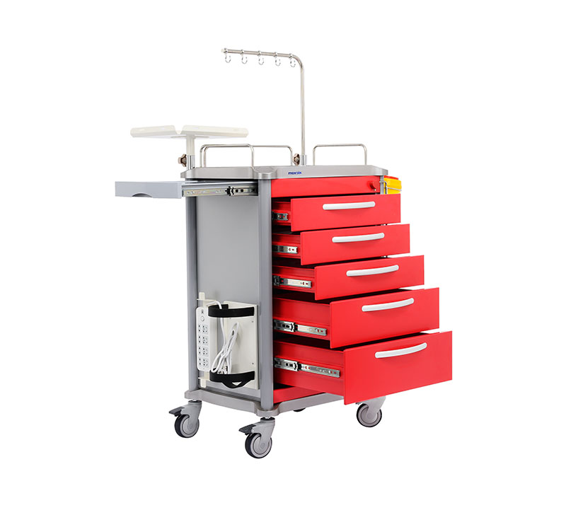 MK-C01 Medical Emergency Cart With Five Drawers