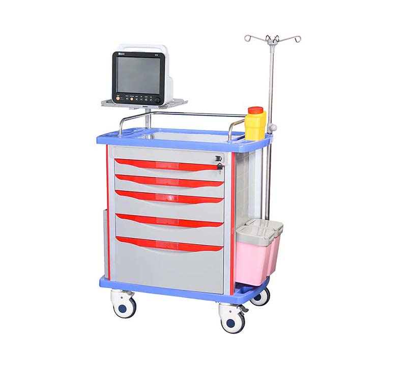 MK-P02 Mobile Hospital Crash Cart With Drawers
