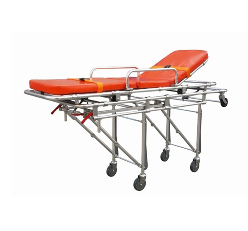 YA-AS01 Collapsible Ambulance Stretcher With Wheels and Backrest
