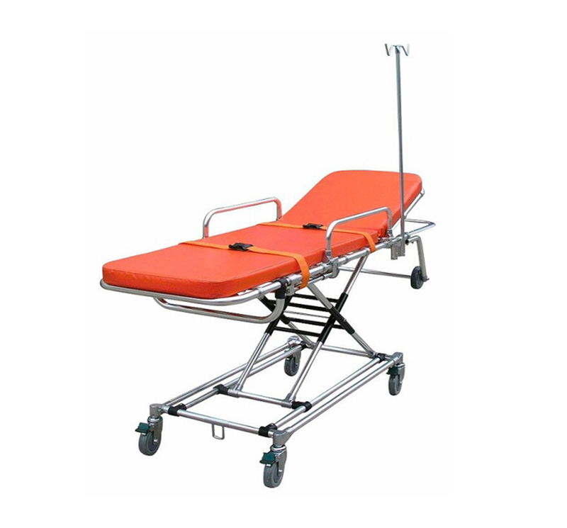 DNNAL Emergency Stretcher Four-Wheel Folding Simple Stretcher Patient Transport Stretcher Emergency Stretcher Bed for Home Fire Rescue Hospital 