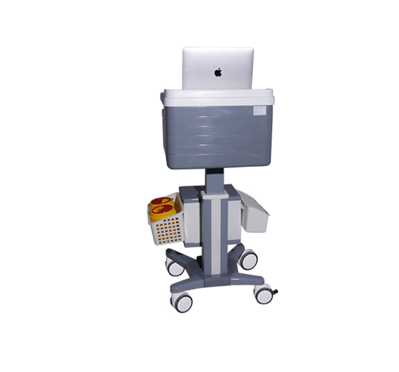 MK-PC03 Mobile Rolling Medical Computer Cart With Drawer For Hospital