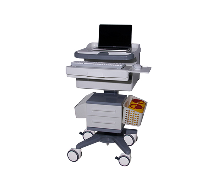 MK-PC03 Mobile Rolling Medical Computer Cart With Drawer For Hospital
