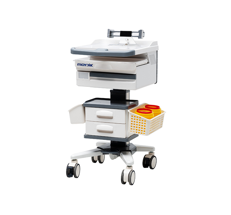 MK-PC03 Mobile Rolling Medical Computer Cart With Drawer For Hospital