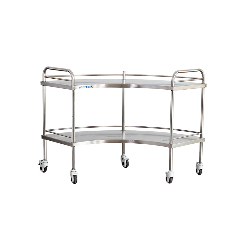 MK-S02 Medical SS 304 Fan Shape Instrument Trolley With Casters