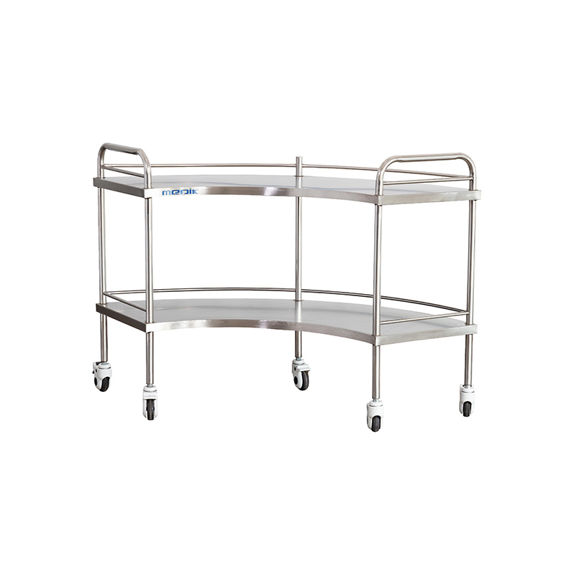 MK-S02 Medical SS 304 Fan Shape Instrument Trolley With Casters